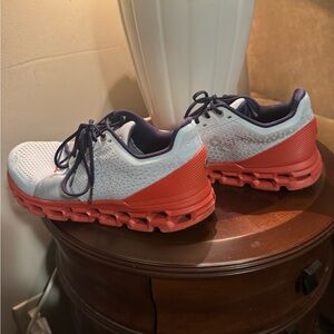 On Cloud Running Blue and White Sneakers